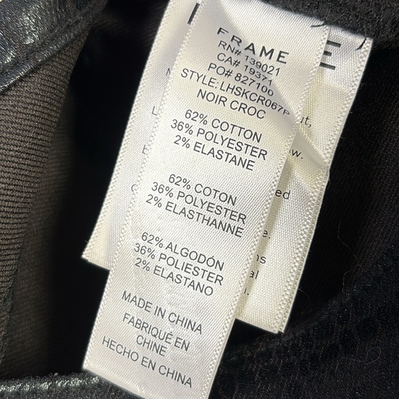 Frame Le High Skinny in Noir Croc Size 27 - Picture 8 of 12